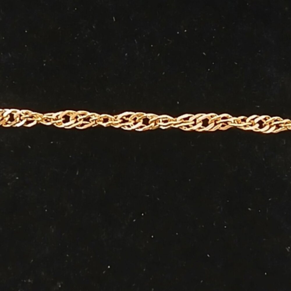 14K Gold Plated Bracelet; Twisted Chain; 7.5"; 1.9g